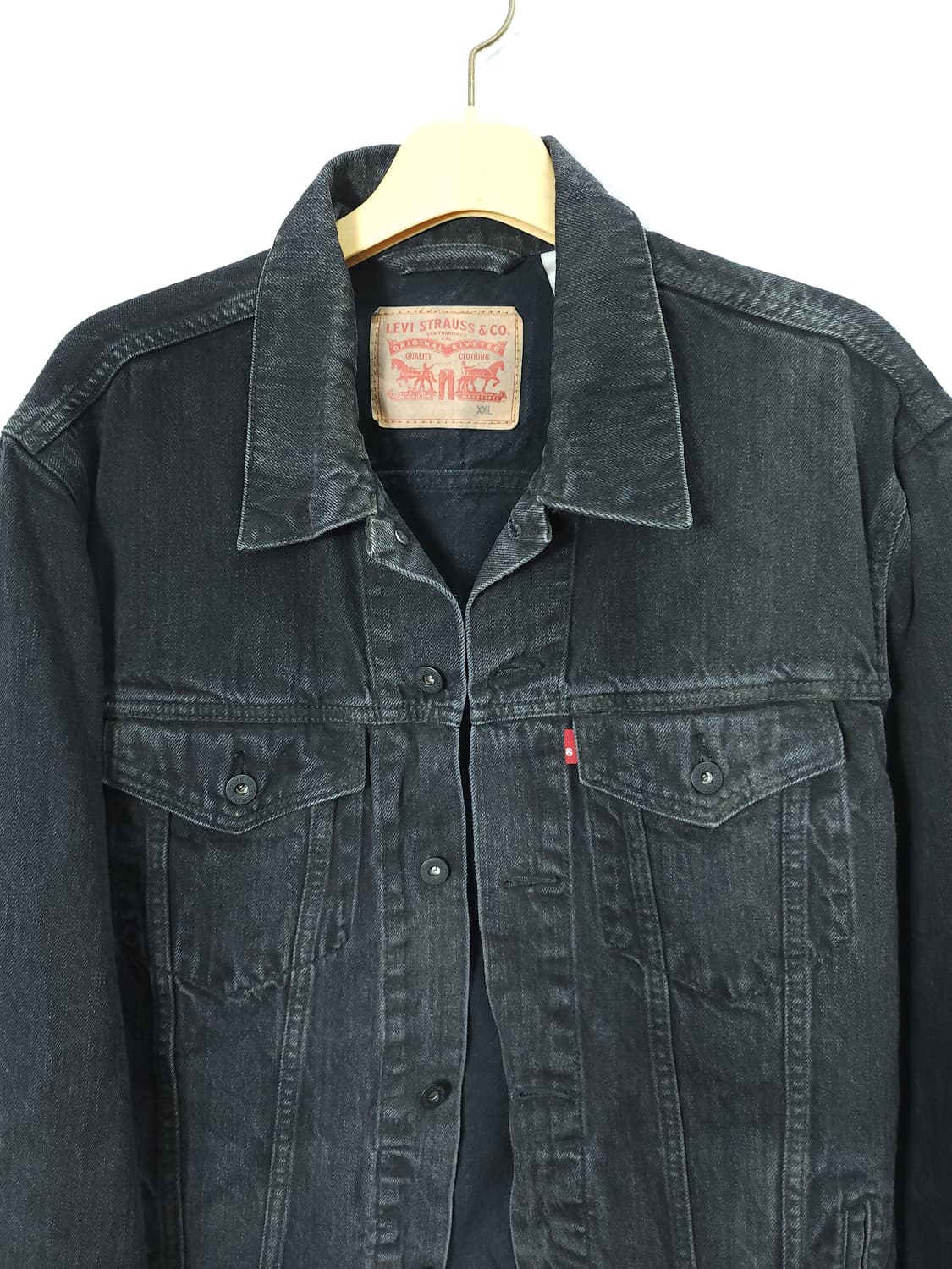(빈티지) 리바이스 블랙 데님 트러커 워싱 자켓 105-110 XXL 상품이미지3