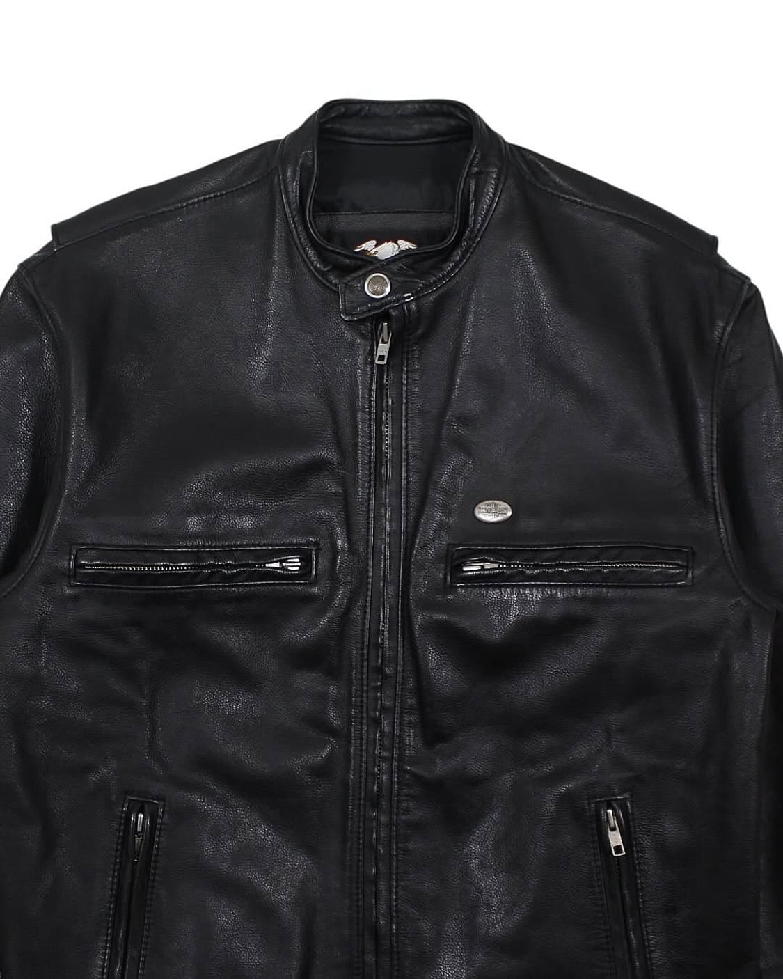 2001 USA 할리데이비슨 모터사이클 레더 자켓 빈티지 미국제 가죽 상품이미지4