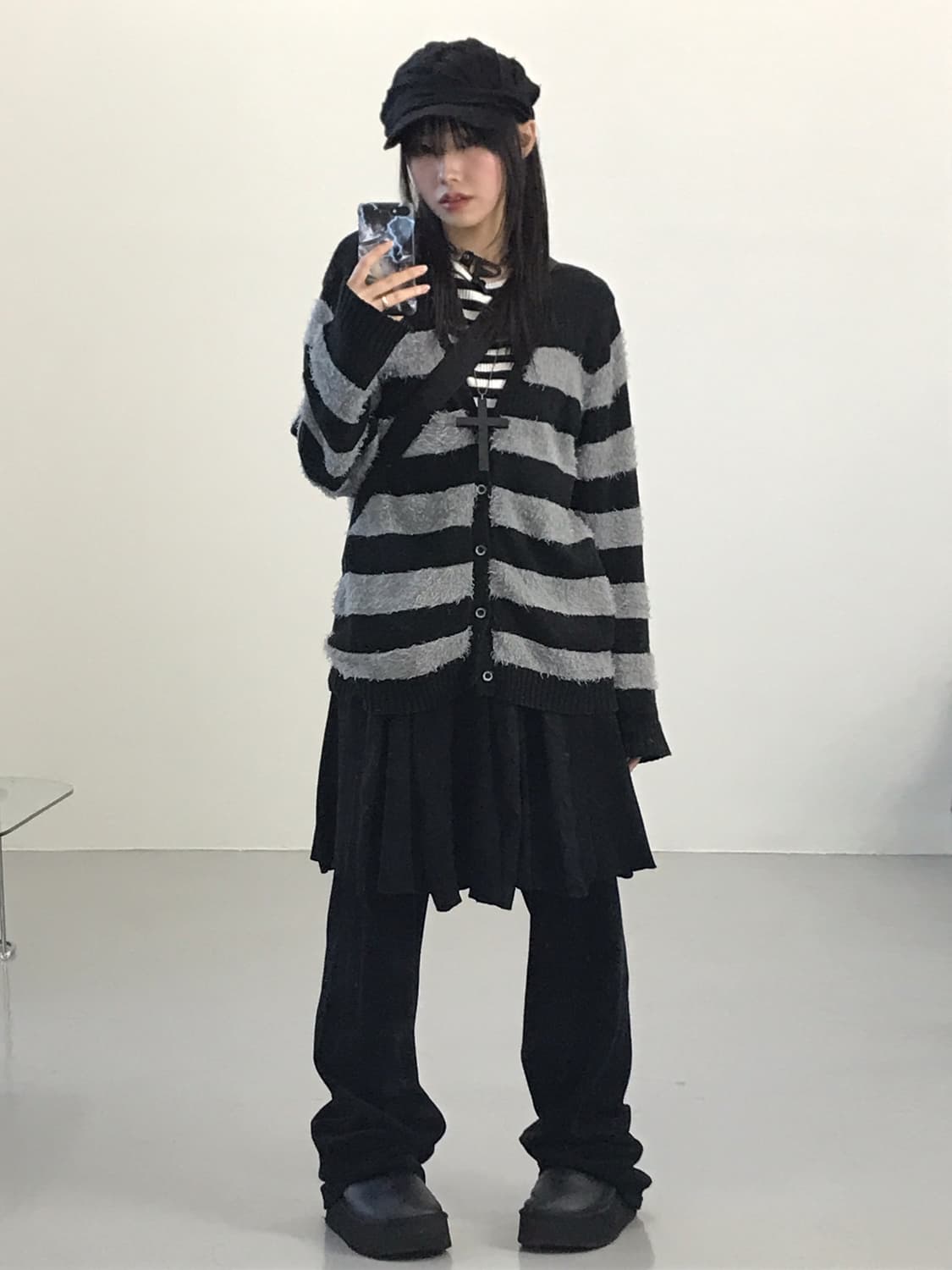 Jpn Y2k Striped Cardigans 상품이미지3