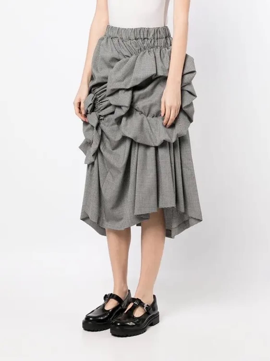 23ss 느와케이니노미야 꼼데가르송 체크 플라워 스커트xs 상품이미지2