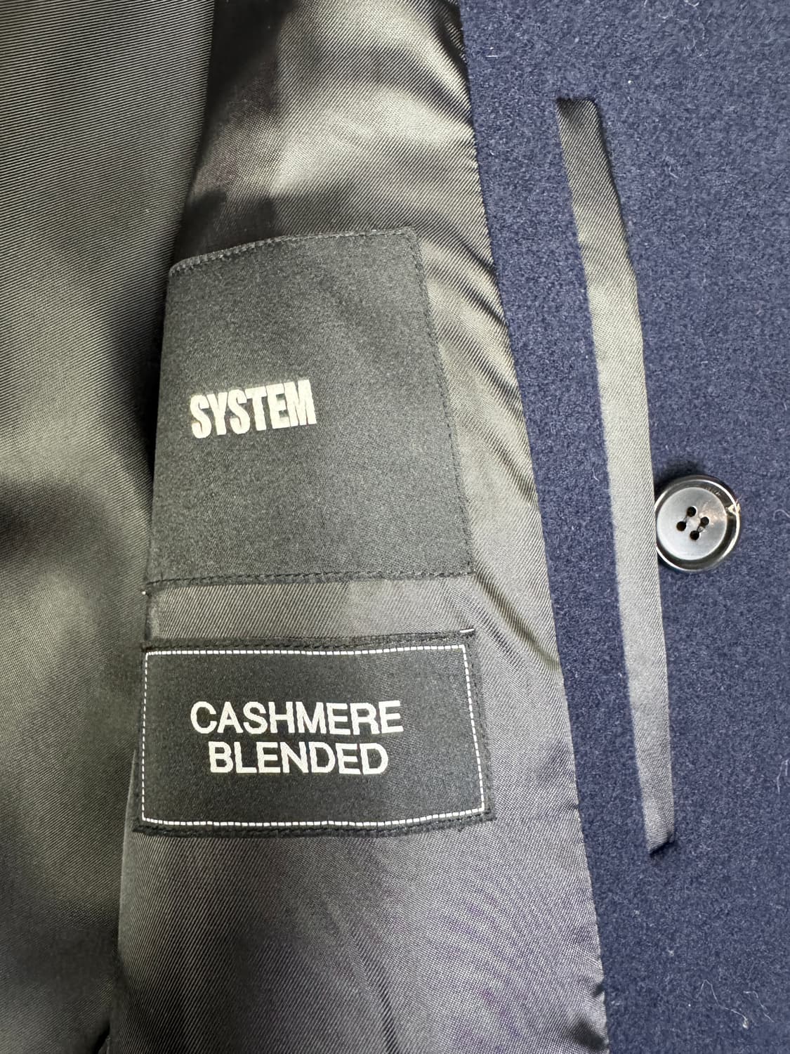 시스템 옴므 SYSTEM HOMME 네이비 캐시미어 피코트 105 상품이미지6