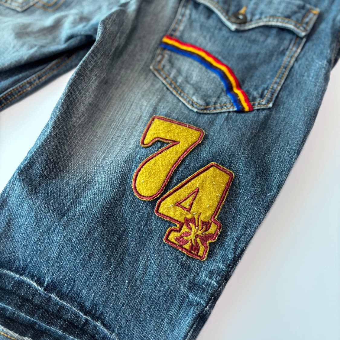 [SIX STAR] 올드 아메리칸 빈티지 와펜 데님 하프 팬츠 상품이미지3