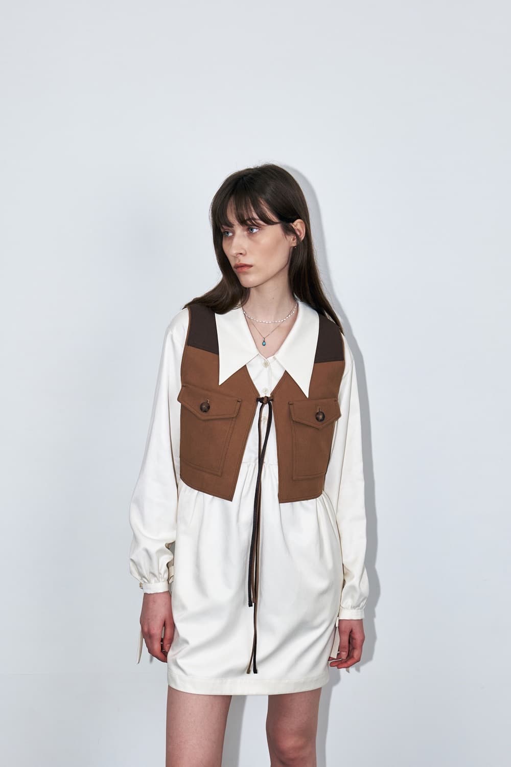 KUME 쿠메 컬러 블록 스웨이드 베스트 S 상품이미지1