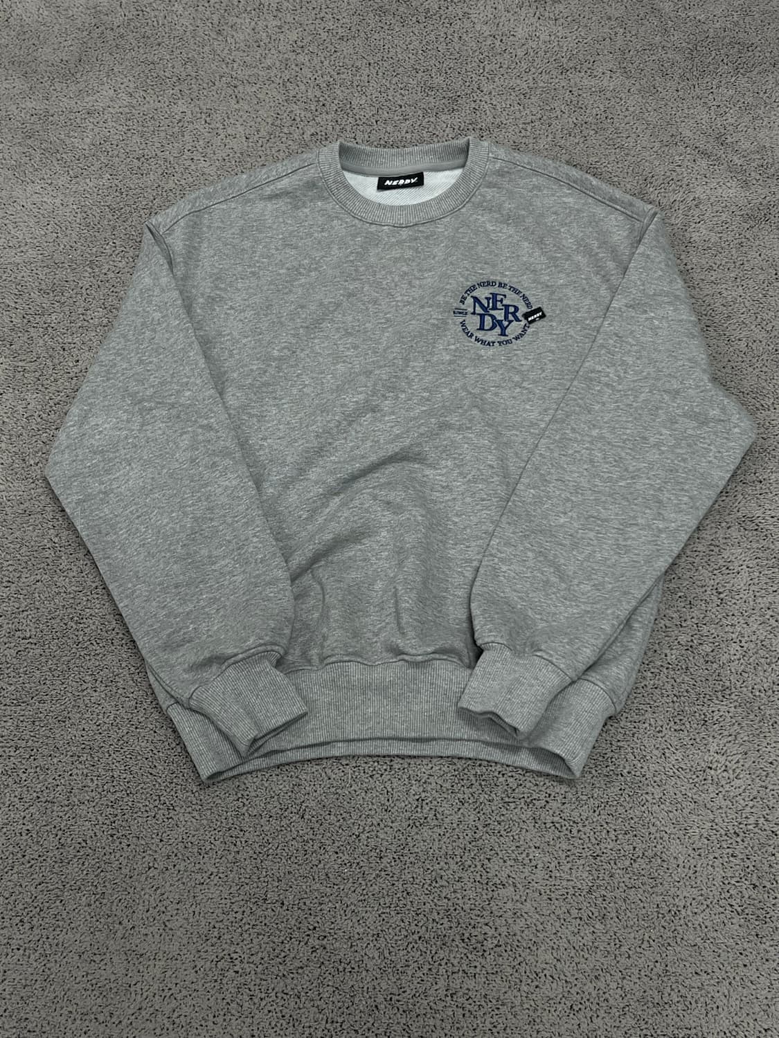 (S) 널디 자수로고 맨투맨 그레이 상품이미지1