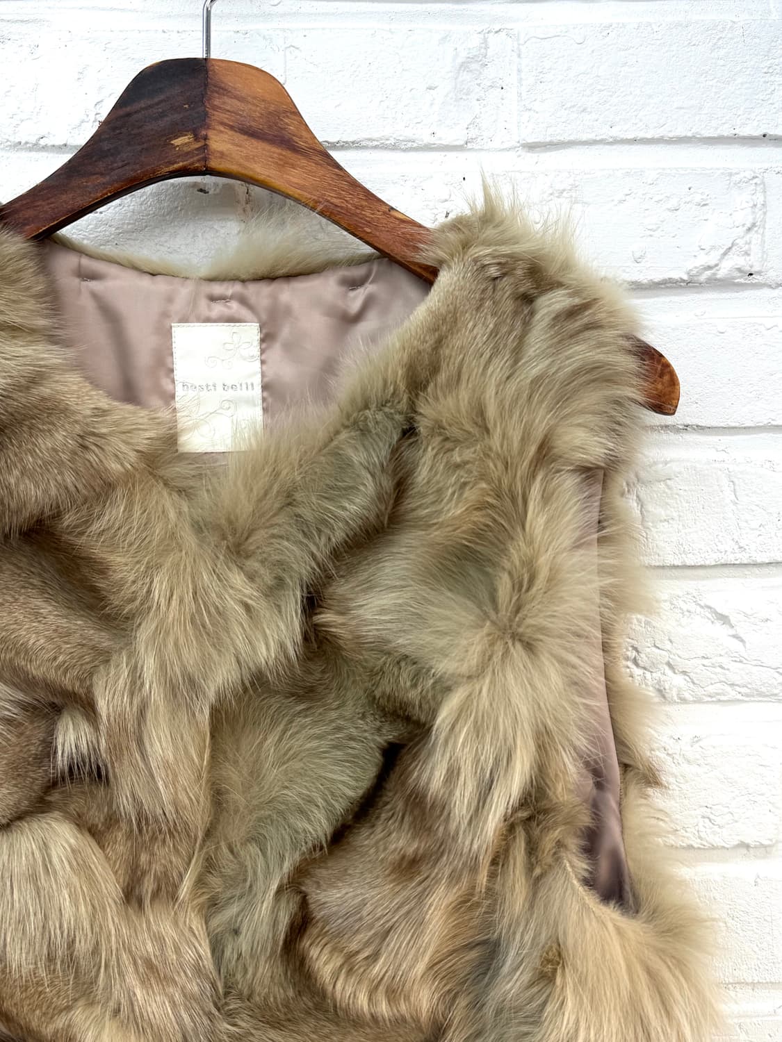 베이지 폭스 퍼 베스트  상품이미지4