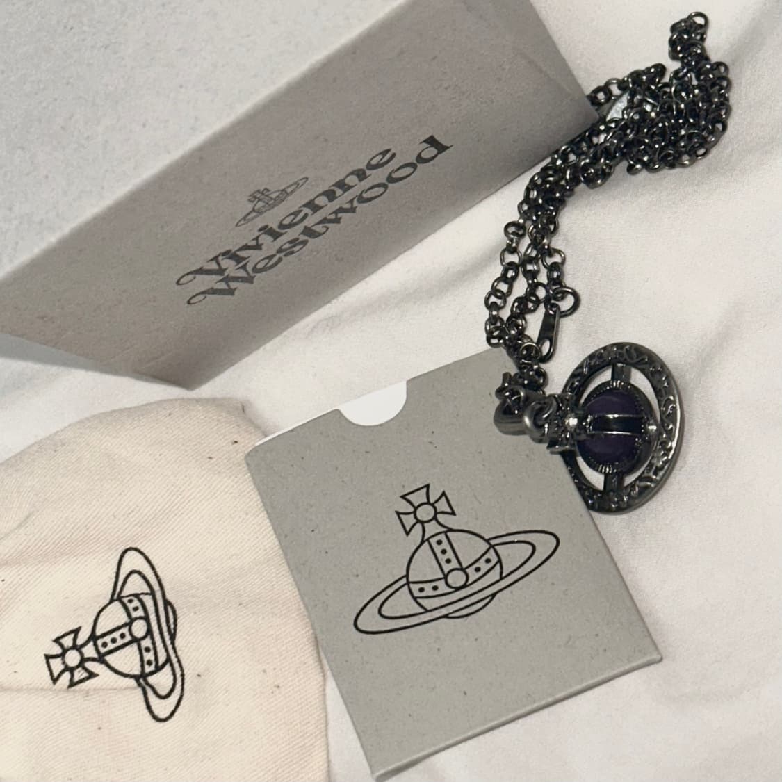 희귀 ♡ 비비안웨스트우드 건메탈 타이니 고딕 ORB 목걸이 상품이미지3