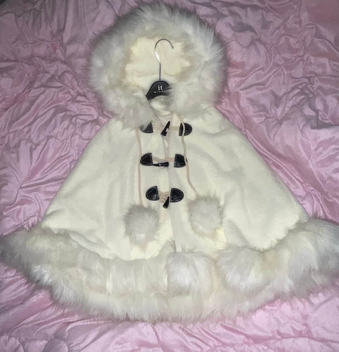 달천깔 폭닥 퍼 케이프 망토 판초 상품이미지1