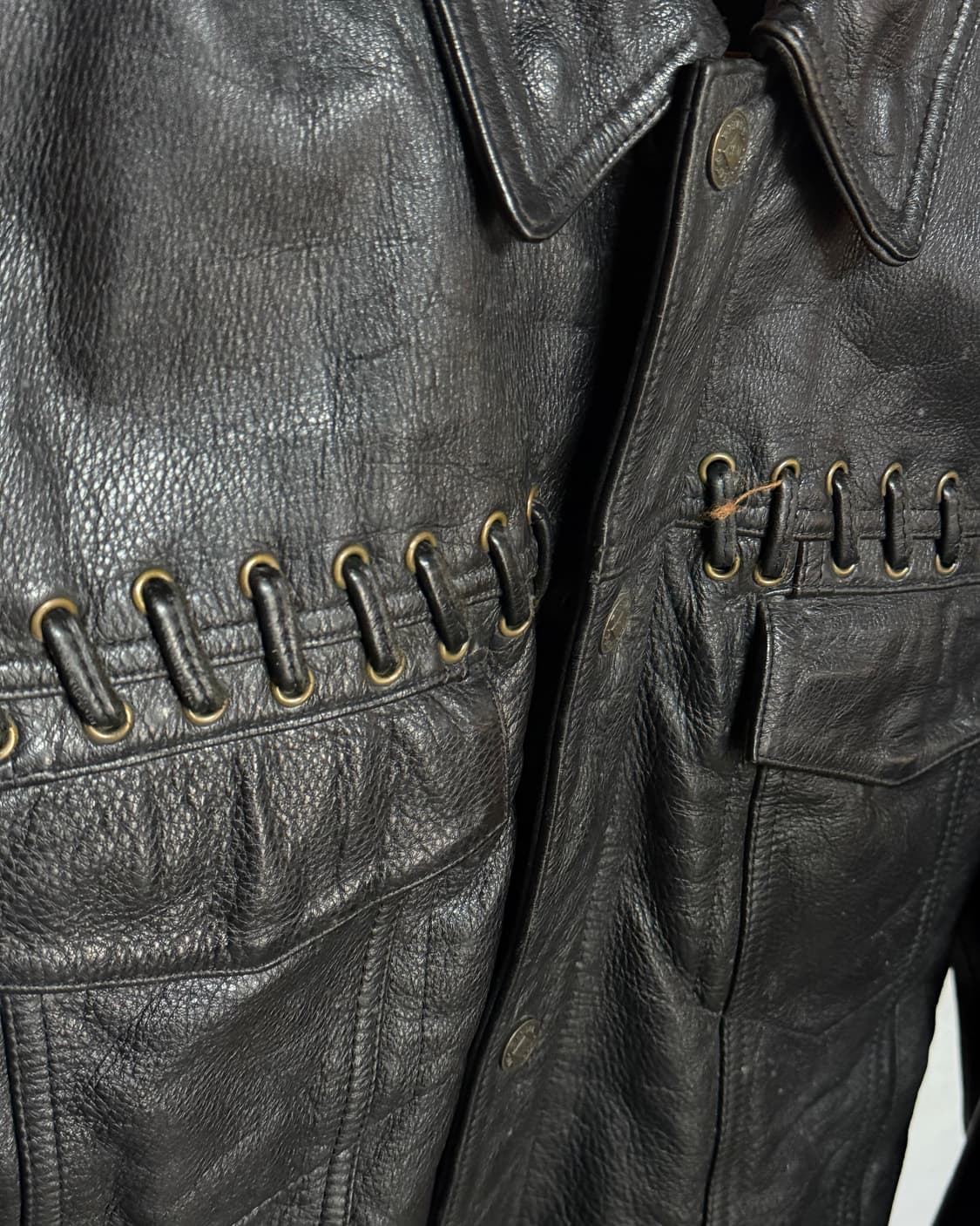 00‘s 할리데이비슨 사우스웨스트 리미티드 레이스업 레더 라이딩자켓 M 상품이미지3