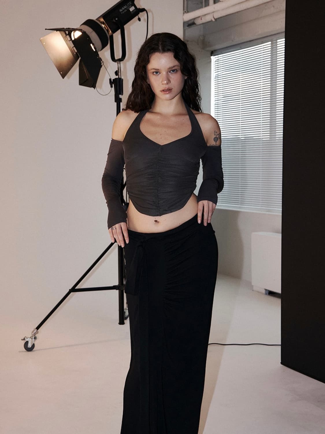 플리즈노팔로우 Riley Mesh Shirring Long Sleeve 상품이미지4