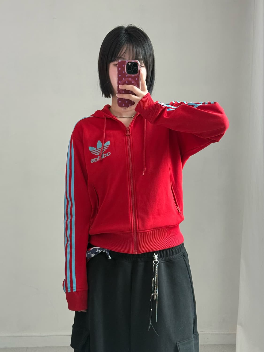 아디다스 레드 후드 져지 상품이미지2