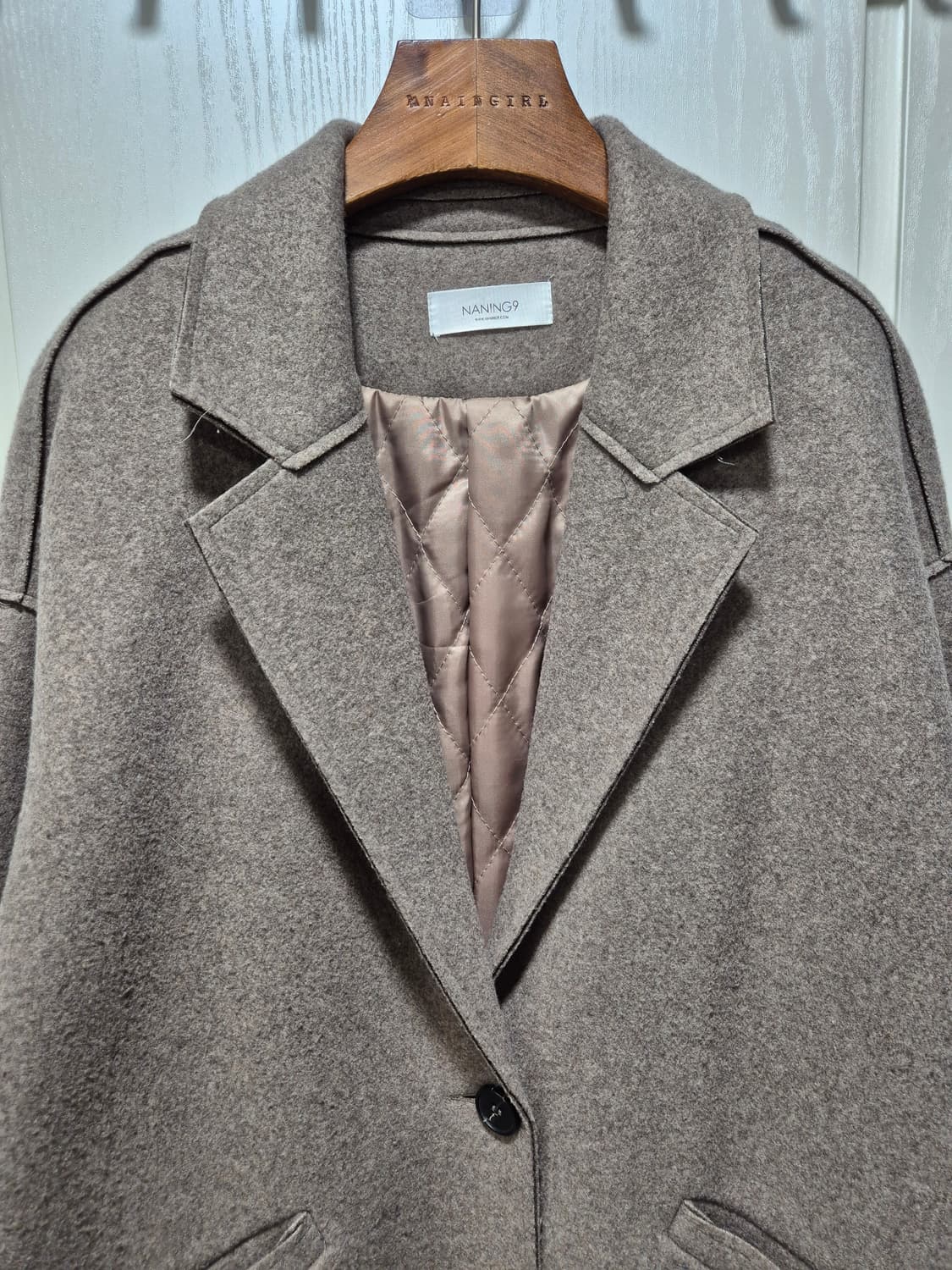 (세일)난닝구. 롱 누빔코트. 모카브라운 상품이미지2