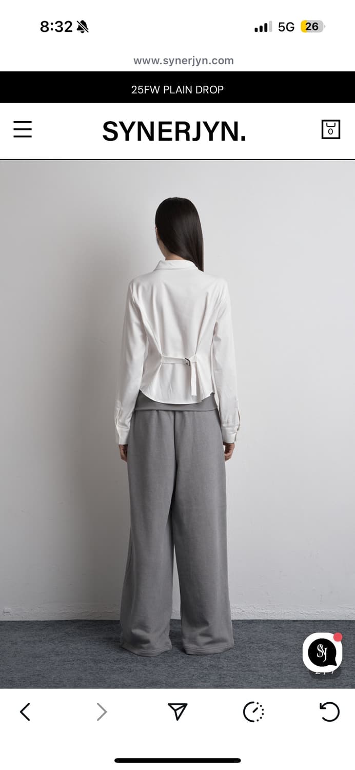 시너진 언발 셔츠 화이트 DIAGONAL UNBALANCED SHIRT 상품이미지2