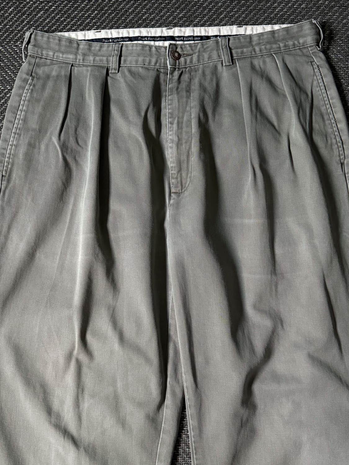 (36) 90s 폴로 랄프로렌 앤드류 더블 플리츠 치노 팬츠 상품이미지2