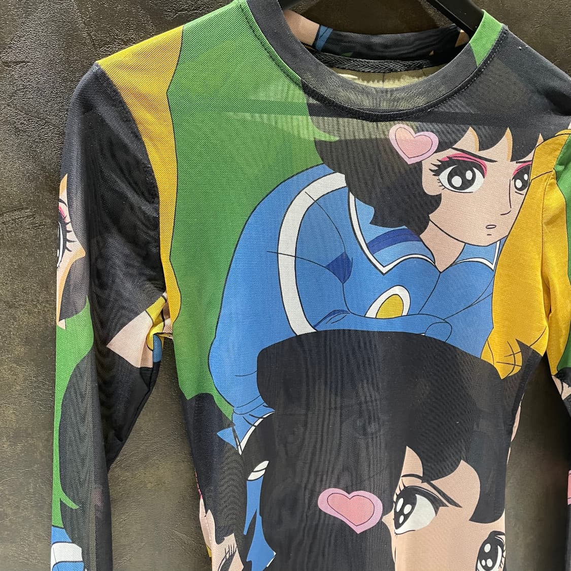 하니 프린팅 시스루 탑 상품이미지3