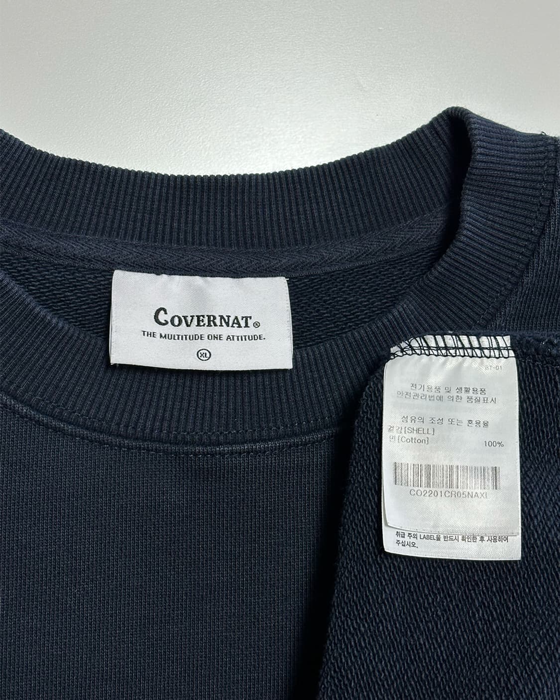 커버낫 헤비코튼 맨투맨 네이비 상품이미지4