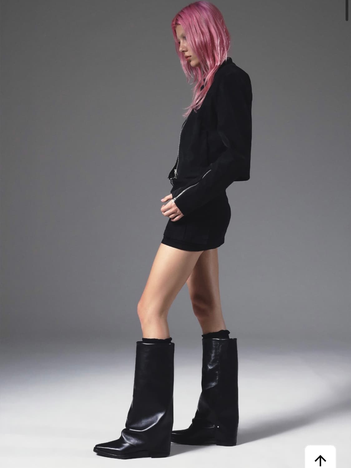 Leather Leg Warmer long boots black 상품이미지3