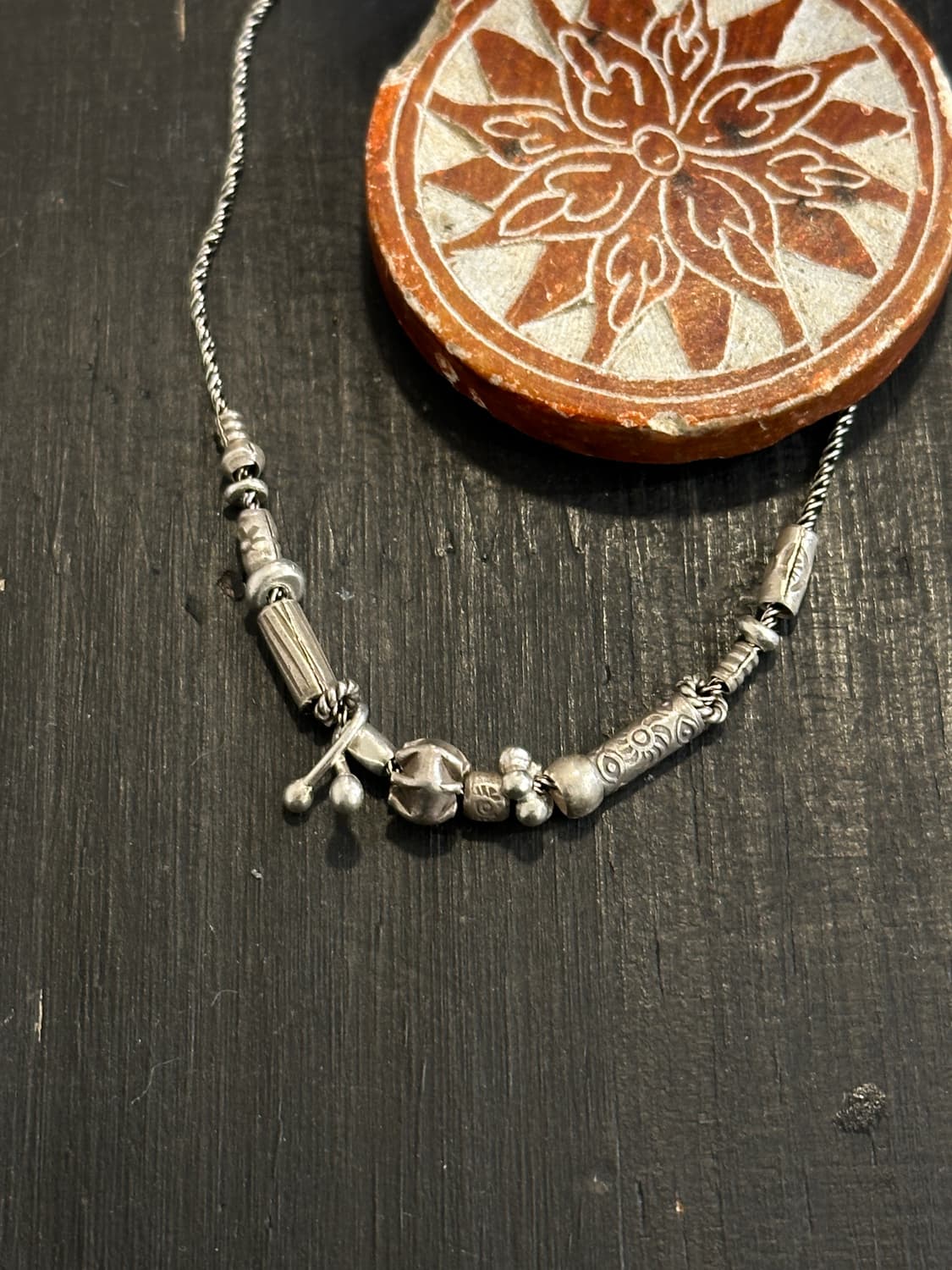 Musta karensilver mix Necklace 상품이미지1