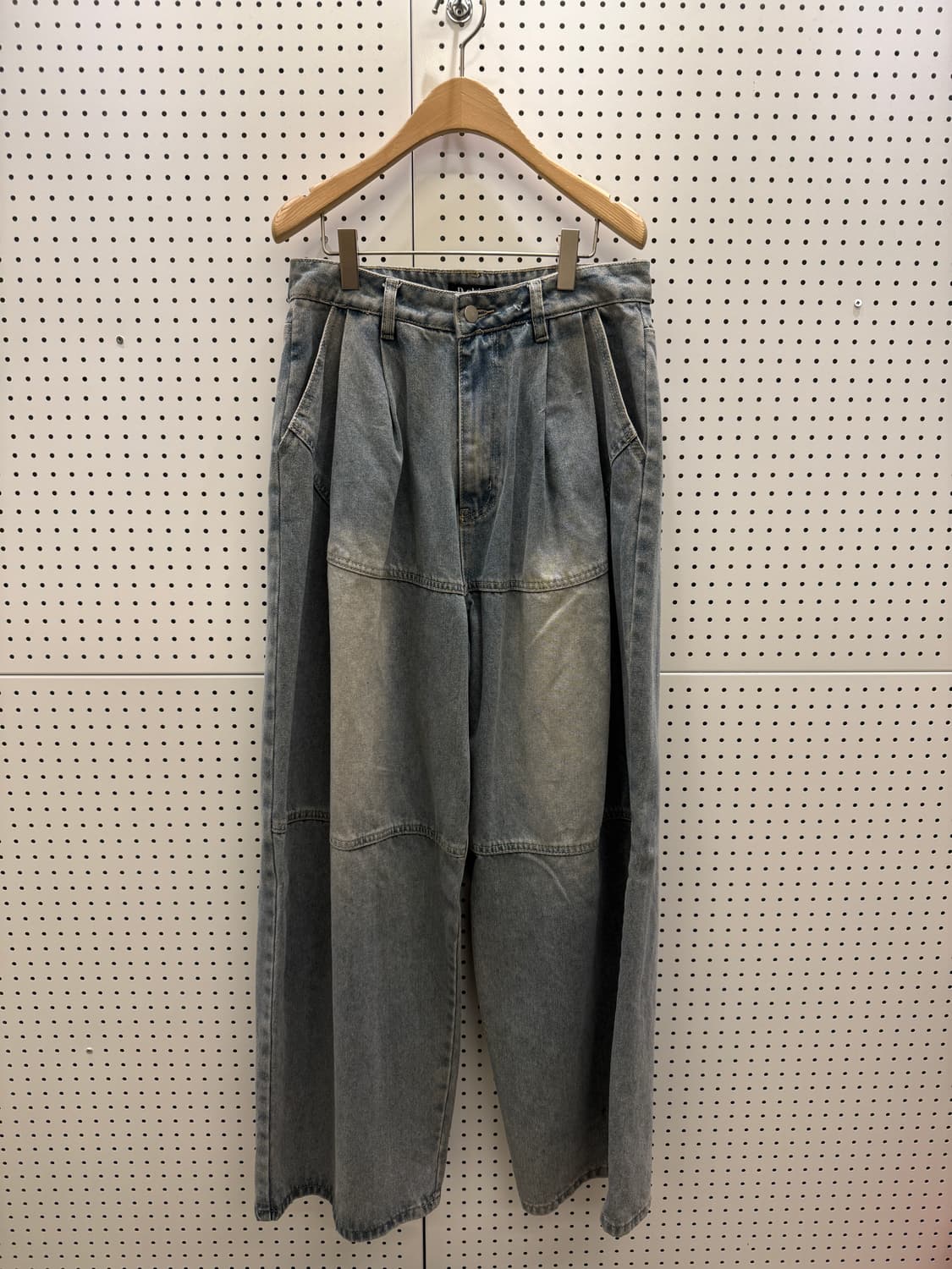 워시드 그레이 더블니 데님 팬츠 U551 상품이미지3