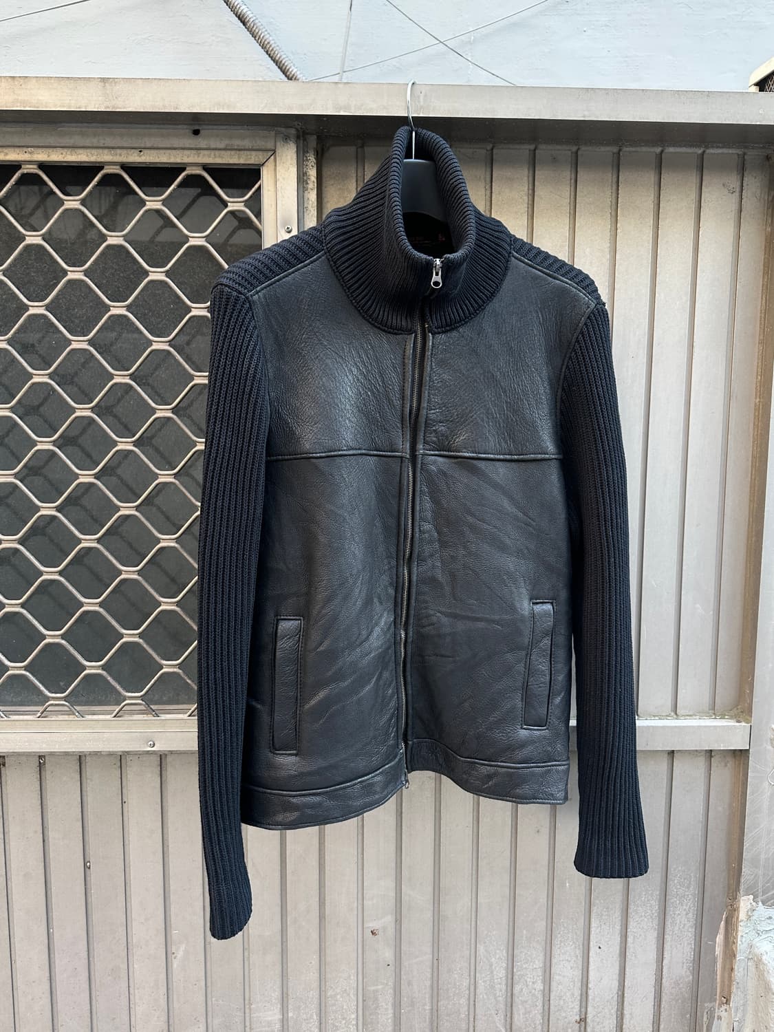 ZARA MAN genuine leather fur knit zip up 상품이미지2