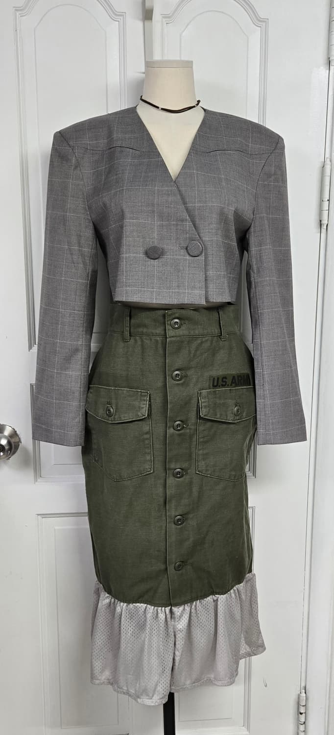 77circa 스커트/마일드 오렌지 크롭자켓 상품이미지1