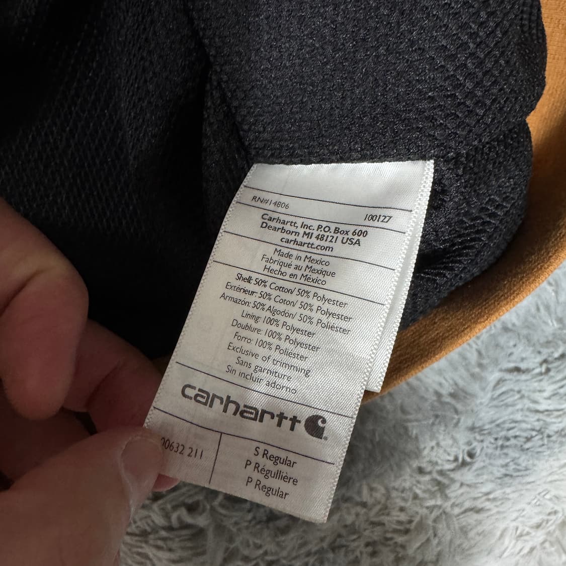 칼하트 레인디펜더 후드집업 S 사이즈 실착 95-100 상품이미지3