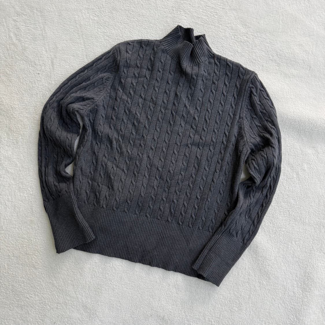 실측확인 D로고 케이블 니트 스웨터 0403T 상품이미지1