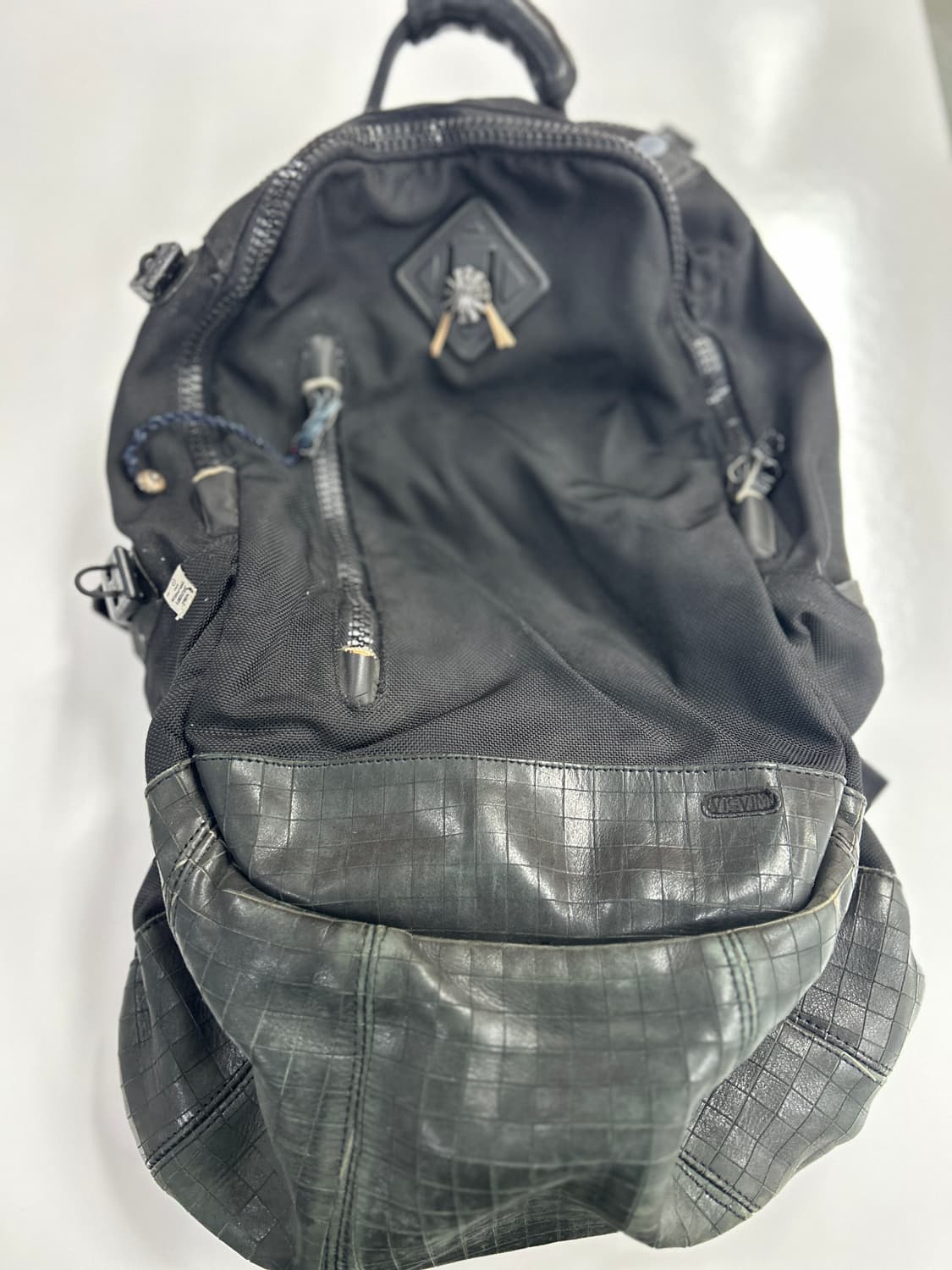 VISVIM 올드비즈빔 올블랙 레더믹스 발리스틱 백팩 20L 상품이미지1