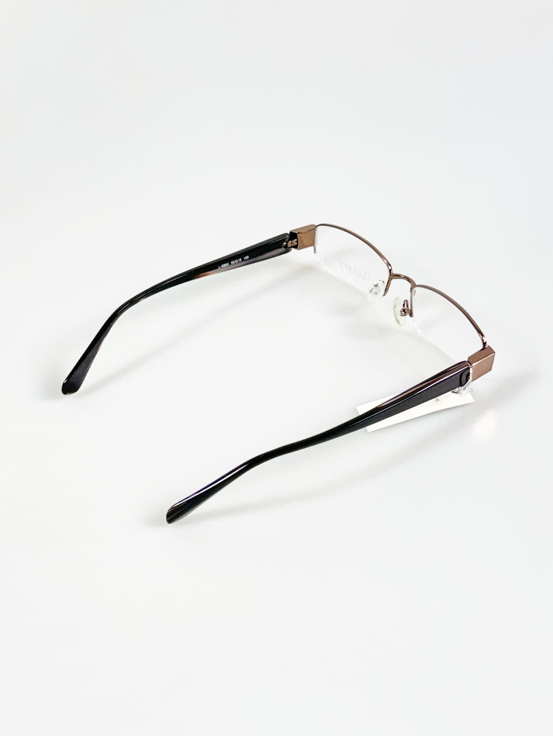 LUXURY EYEWEAR 브론즈 반무테 스퀘어 메탈 빈티지 안경 상품이미지4