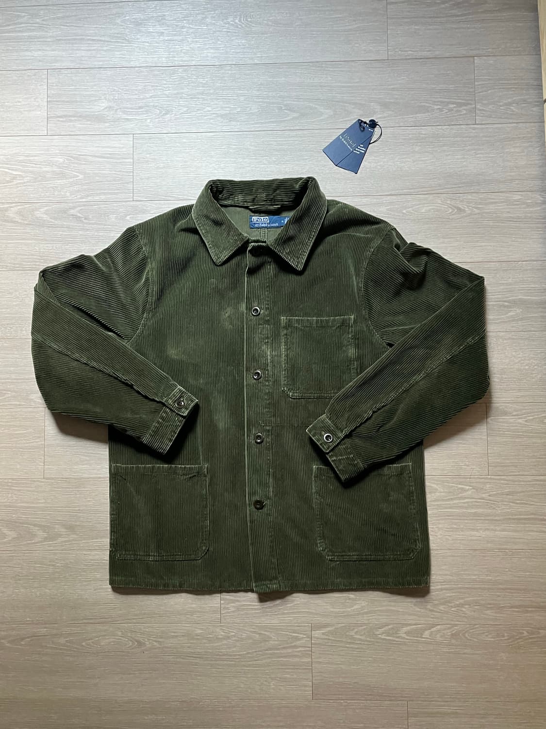  (새상품,류준열착용) 폴로 랄프로렌 코듀로이 워크자켓 셔츠 올리브 그린 상품이미지1