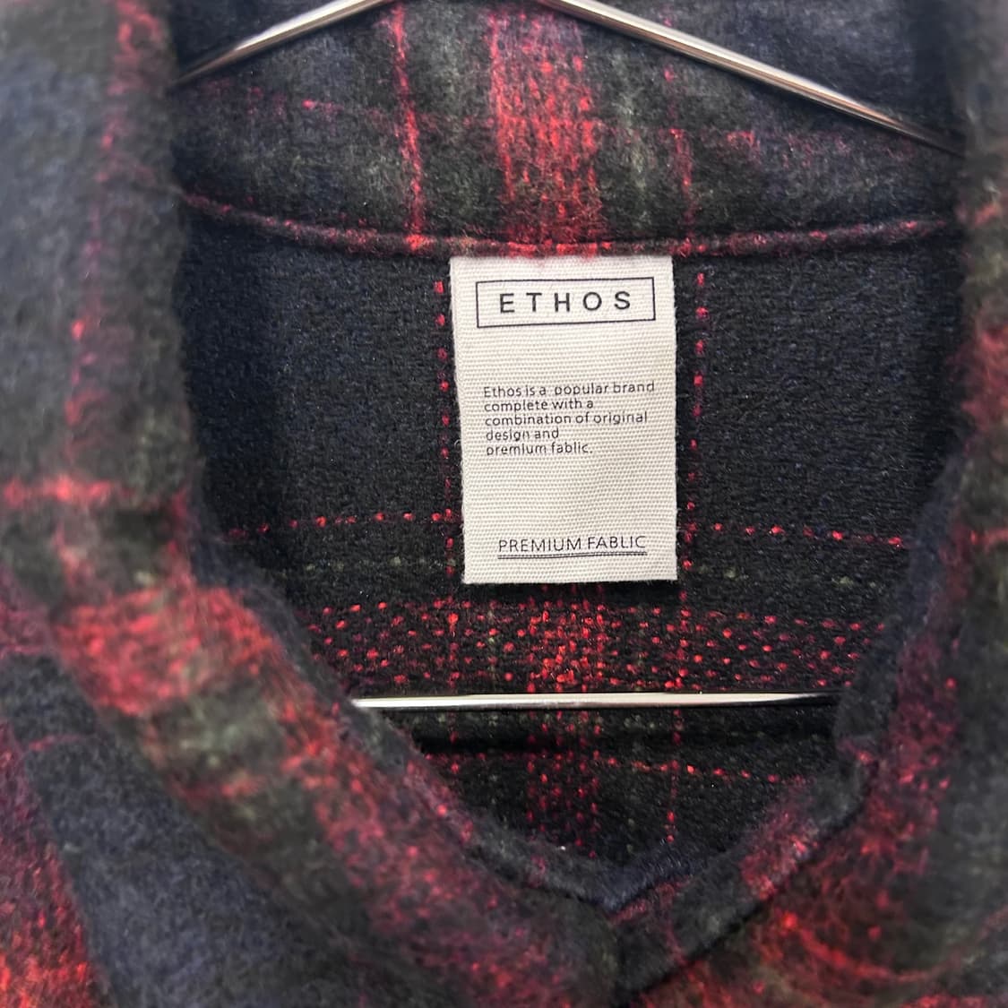 ETHOS 남녀공용 울 타탄체크 벌룬핏 셔츠자켓 상품이미지3