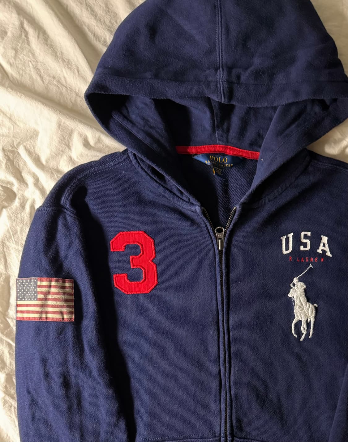 폴로 빅포니 성조기 후드집업 네이비 S 상품이미지1