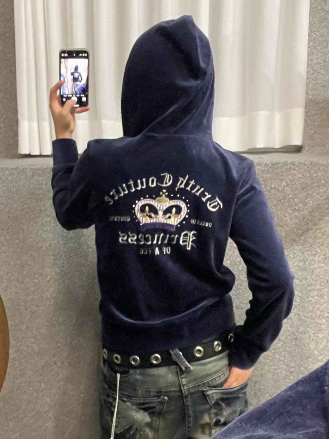 velvet hooded zip-up 상품이미지2