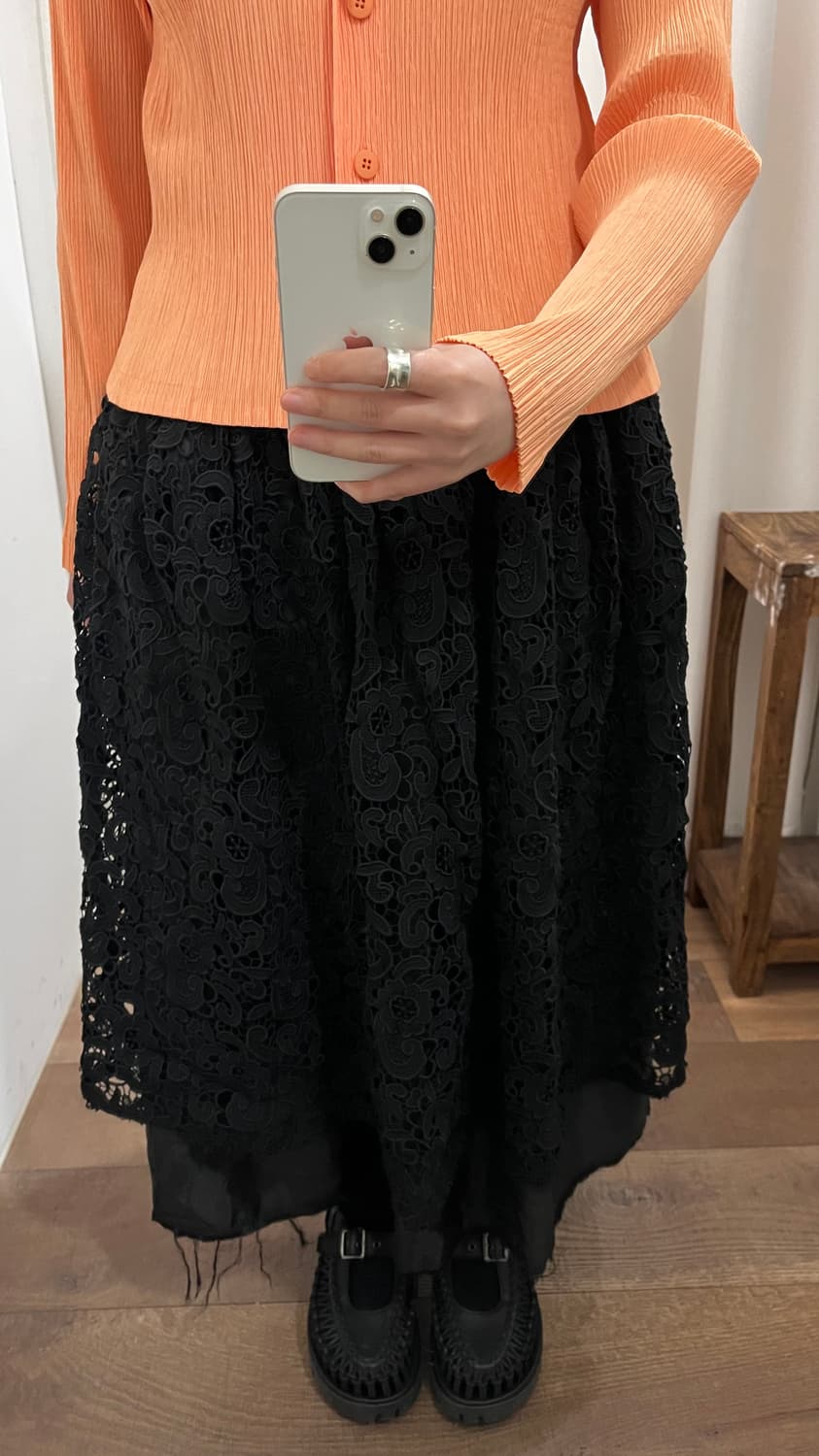 Bulky Lace Distressed Skirt 상품이미지8