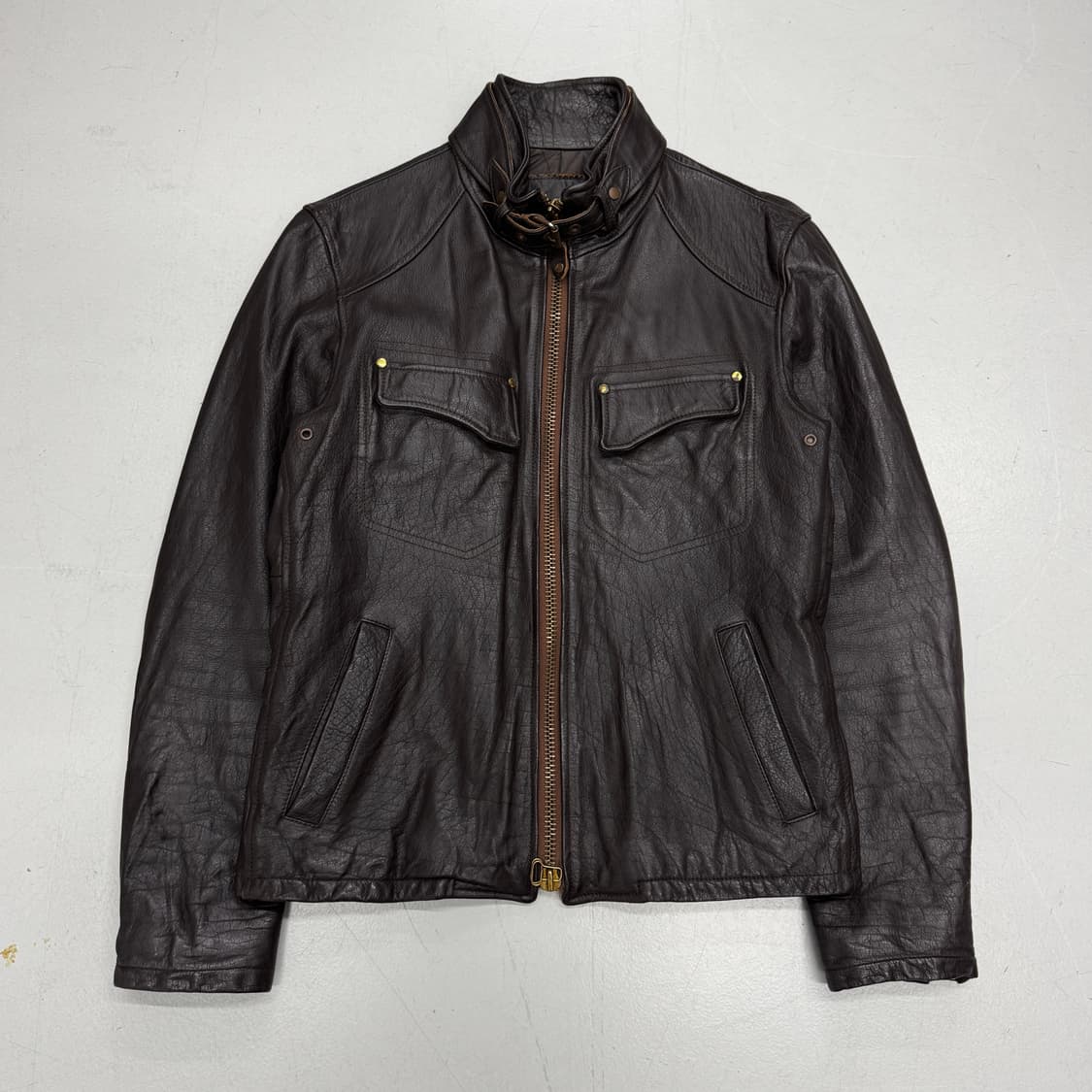 JPN 제팬 카우스킨 바이커 소가죽 리얼레더 가죽자켓 상품이미지2