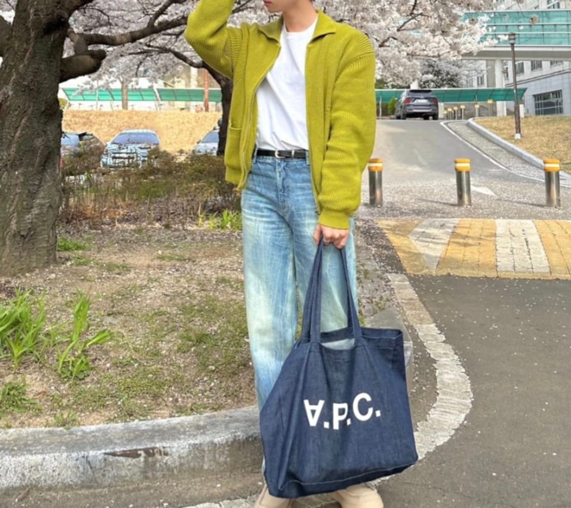 인템포무드 올리브 니트집업(M) 상품이미지2