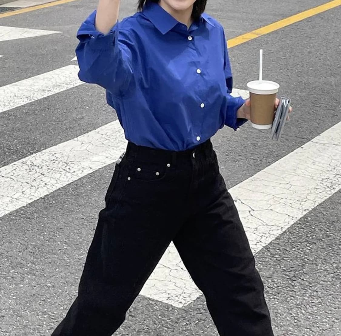 블루브릭 코튼 셔츠 블루 상품이미지1