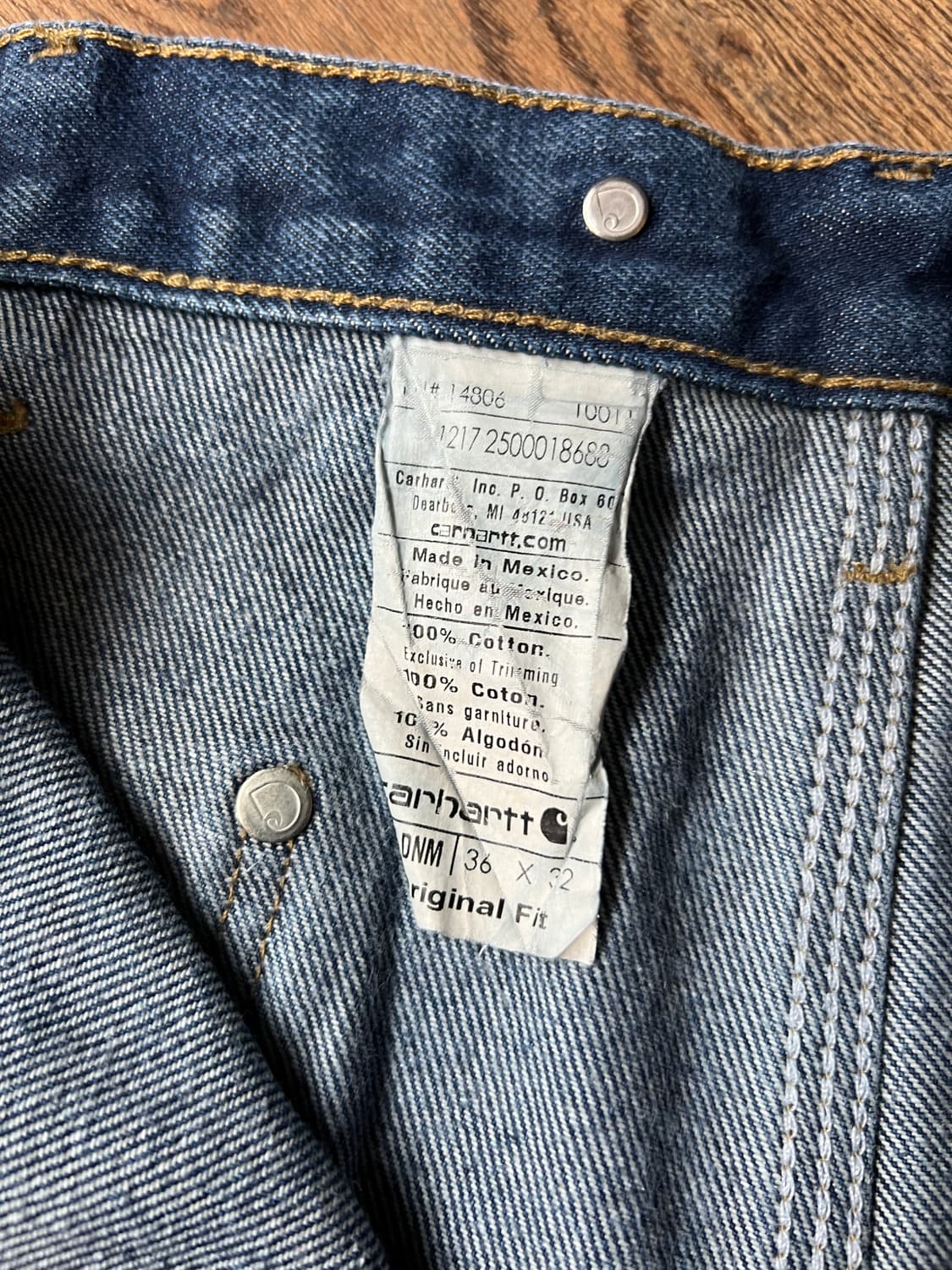 [36]칼하트 USA 빈티지 페이딩 더블니 데님팬츠 상품이미지3