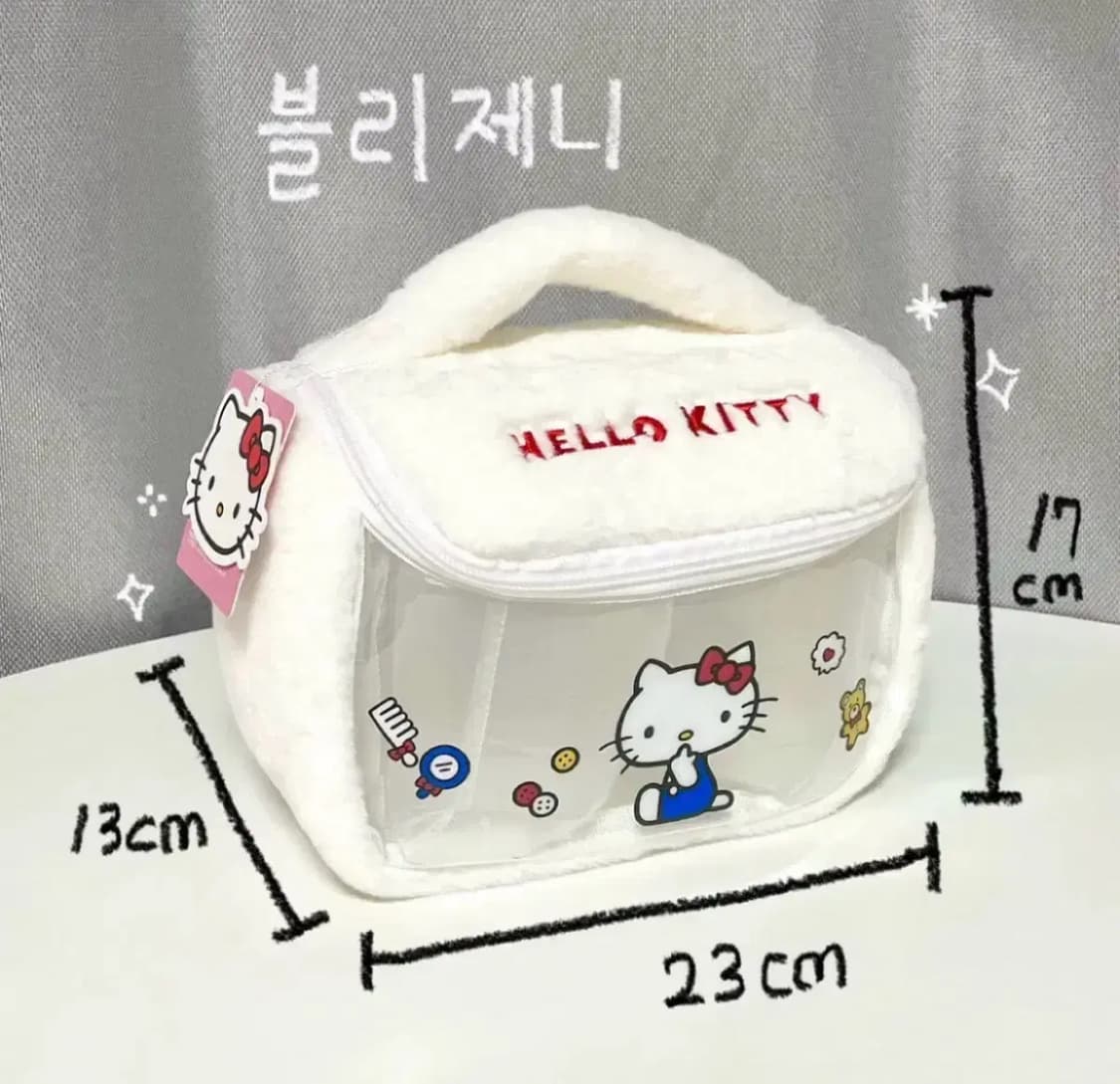 새상품)헬로키티 대용량 여행용 화장품 파우치 가방 대형 키티 파우치 상품이미지7