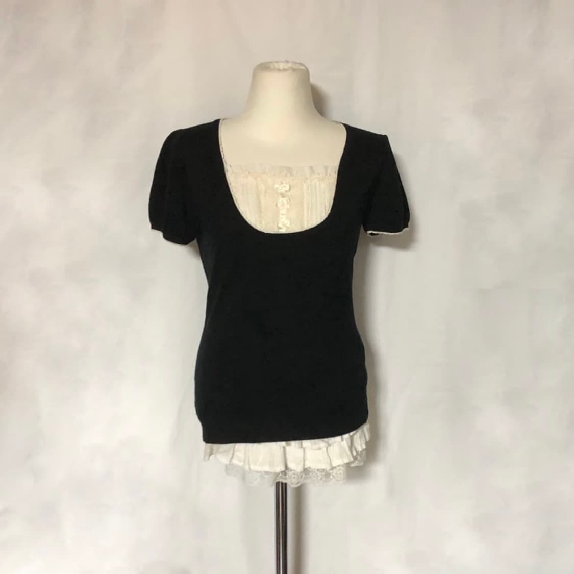 로걀탑3장일괄 프릴가디건퍼프반팔레이스긴팔 공겜여주고딕펑크리즈리사갸루미사깔 상품이미지4