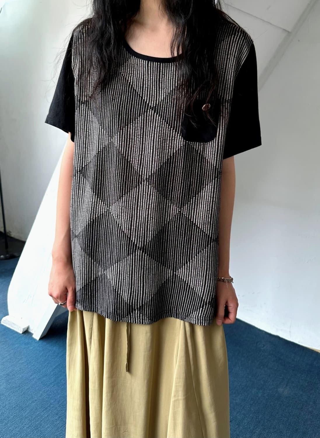 Multi patterned design rayon cotton tee 상품이미지8