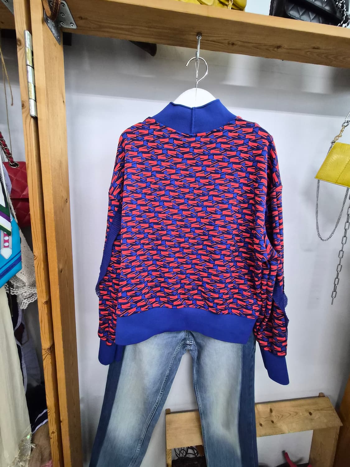 디자이너 소프트 스판프릴 맨투맨. 자라 투톤 데님 상품이미지6