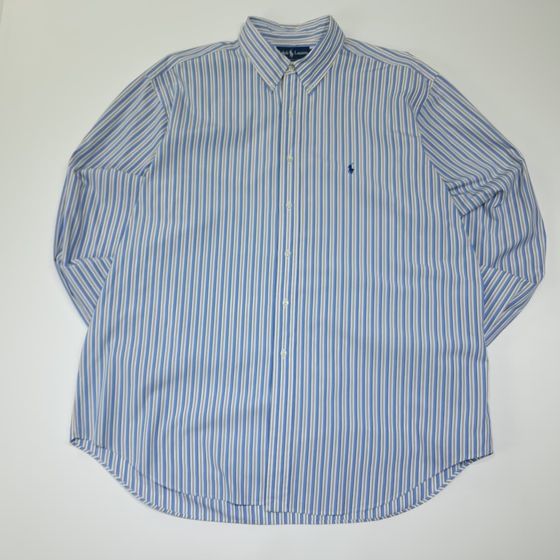 CL618 2XL 폴로 코튼 스트라이프 버튼다운 블루 셔츠 남방 상품이미지1