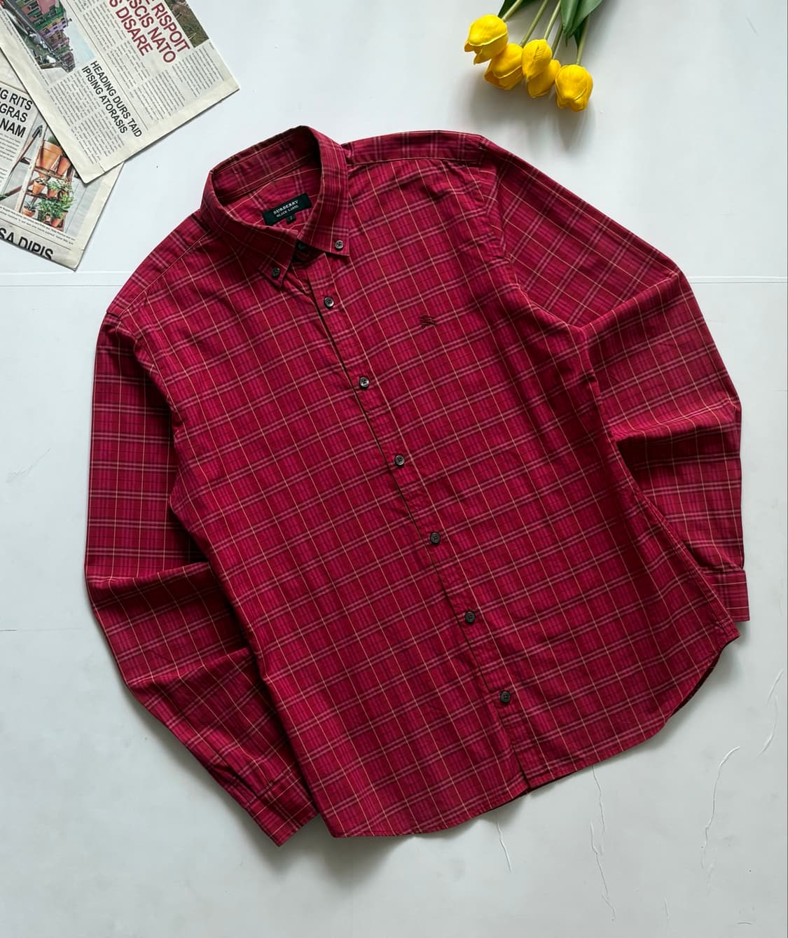 Burberry 버버리 블랙 라벨 레드 체크 셔츠 상품이미지1