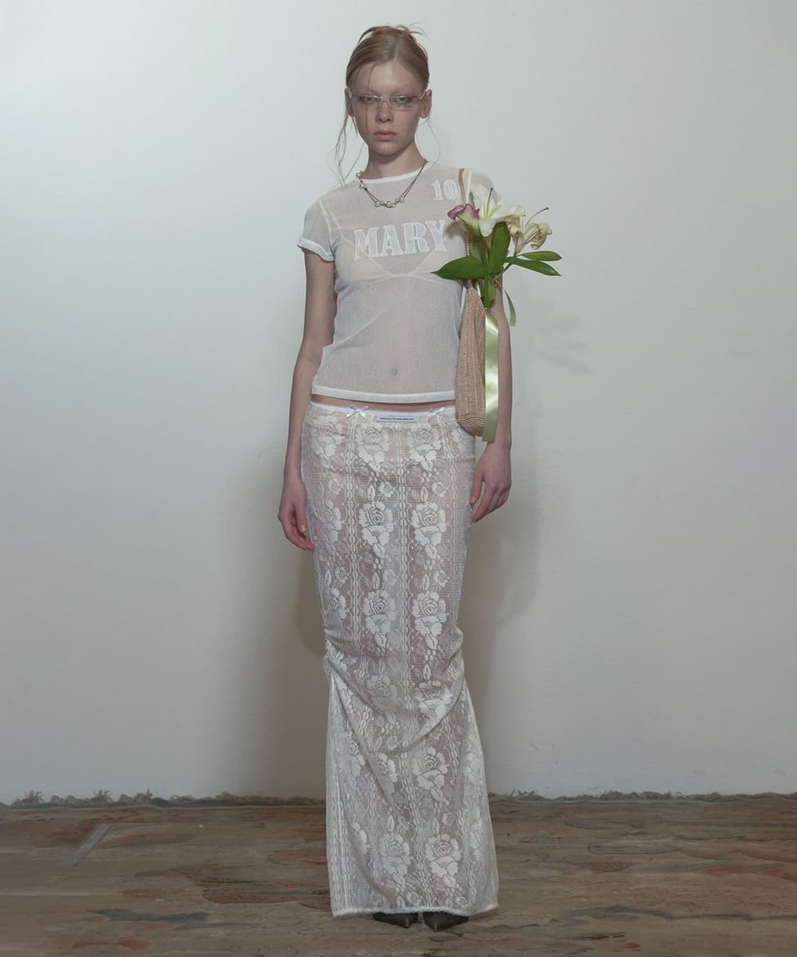 스컬프터 Team Mary Mesh Tee White 메쉬 반팔 상품이미지3