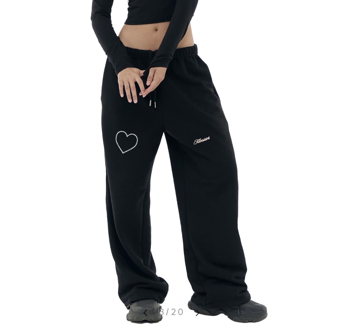 클리시어Two-way hotfix straight pants, Black 상품이미지2