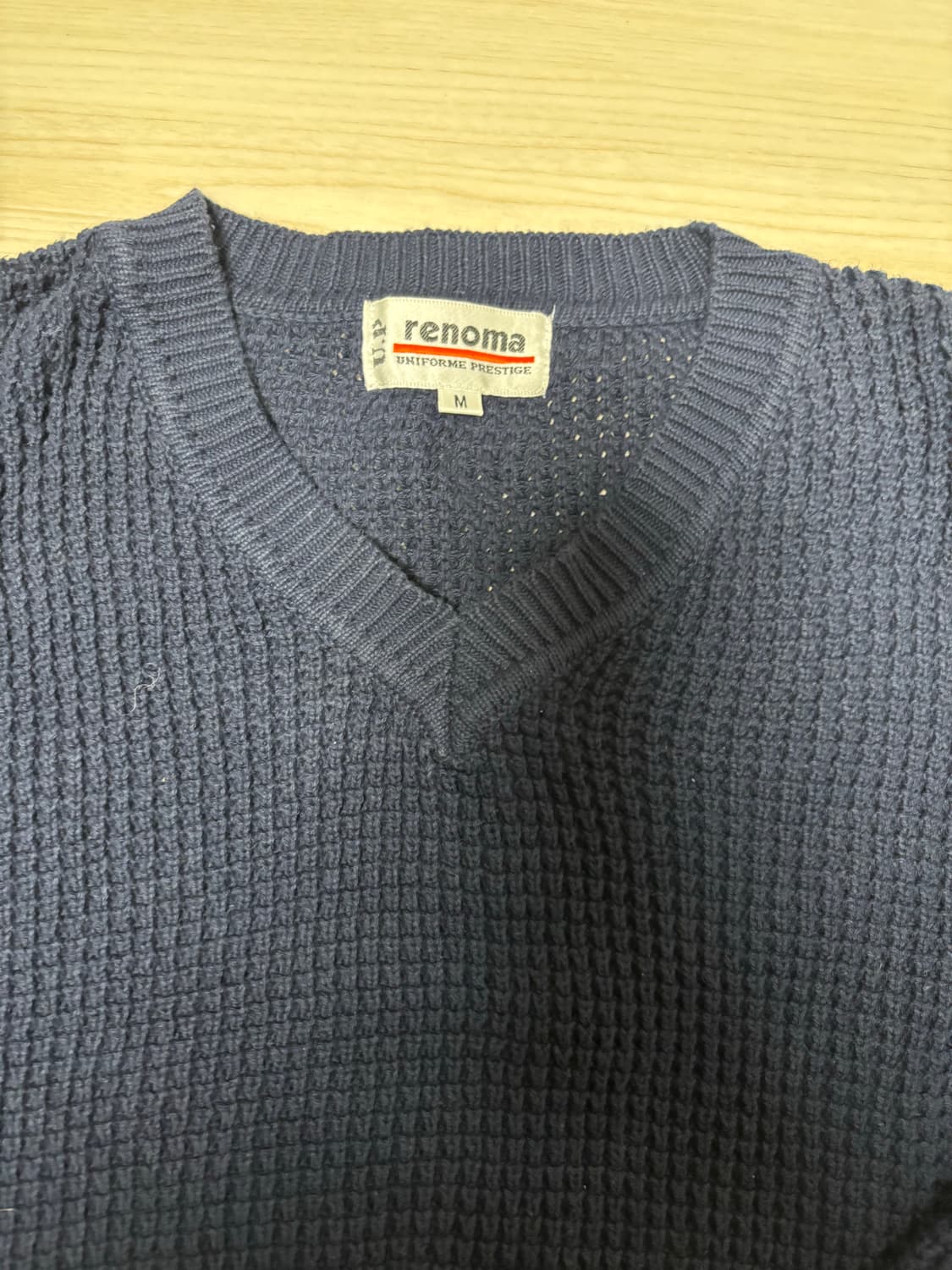 빈티지 네이비 와플 니트 상품이미지2