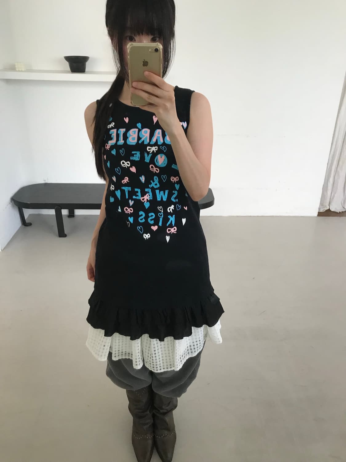 frill printing sleeveless 상품이미지1