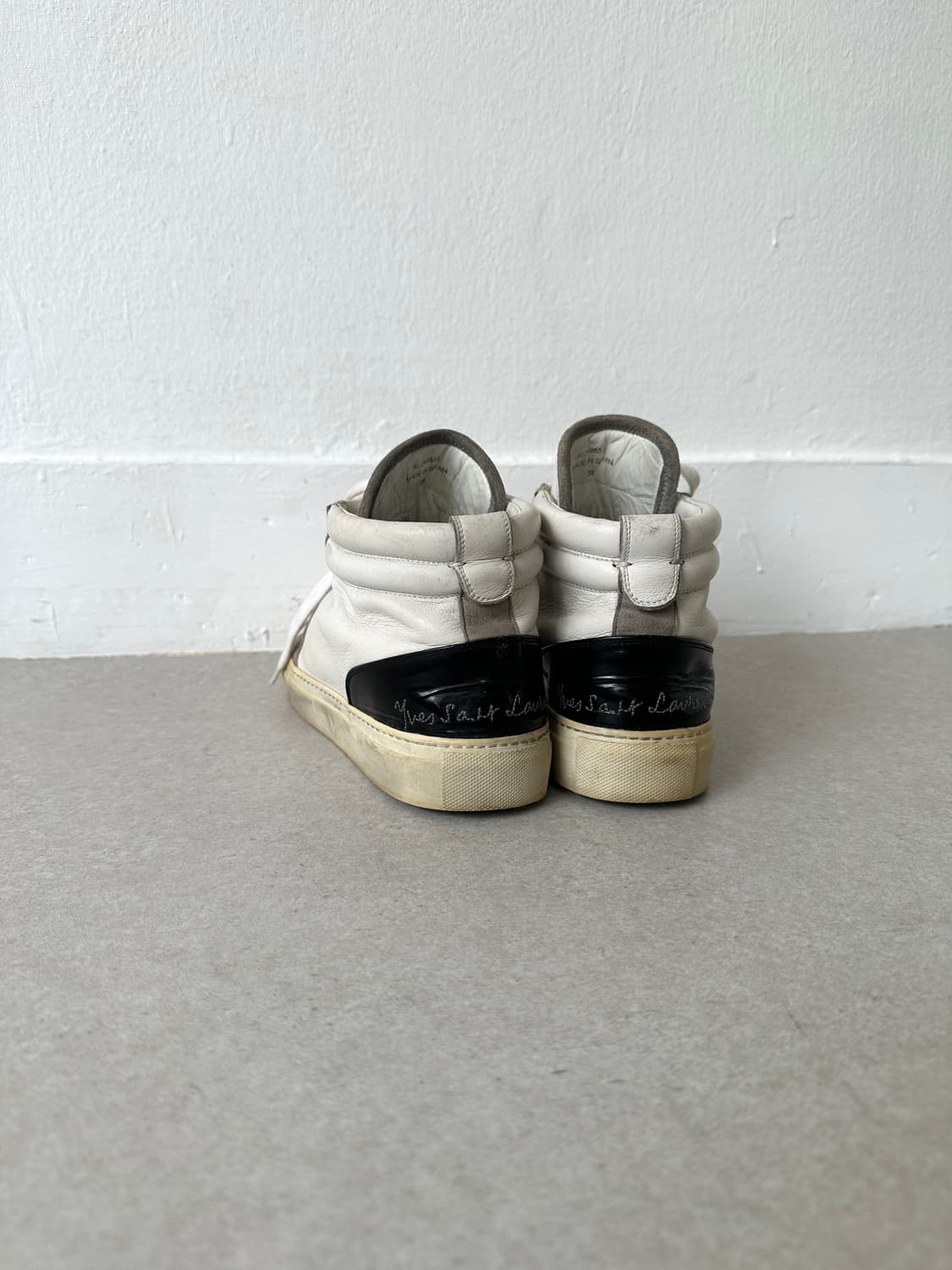 생로랑 2000s YSL 화이트 레더 하이탑 상품이미지5