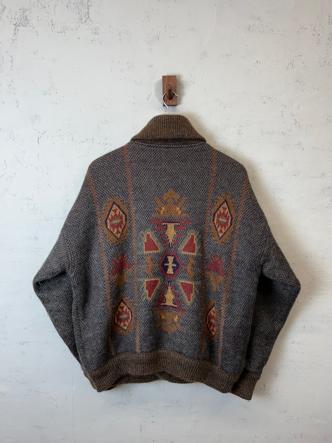 빈티지 숄카라 패턴 울 가디건 자켓 상품이미지2