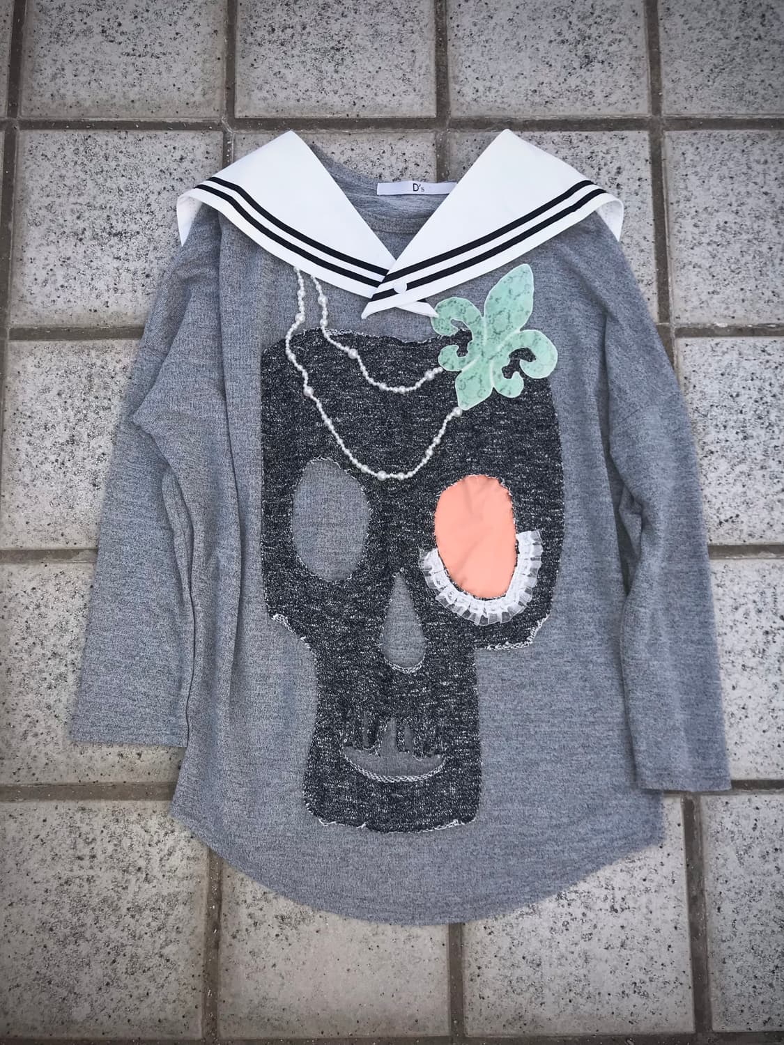 Sailor Collar Skull Tee 상품이미지4
